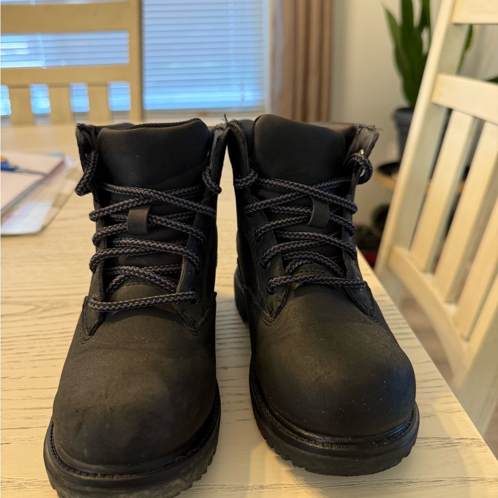 Children's Black Lace-Up Boots - Size 12C